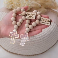 Christening Guest Favors, Personalized Mini Wooden Rosary Favor Baptism, Communion Favors Bulk, Confirmation Keepsake, Catholic Favors Guest