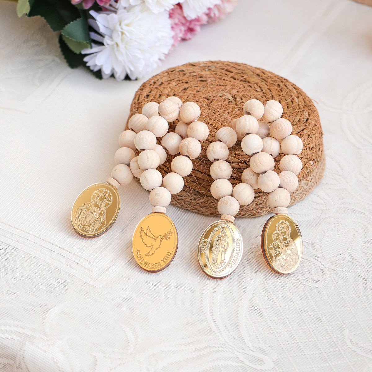 Large Baptism Gift Set with Mini Rosaries - Craft Rosaries