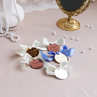 Luxury Acrylic Mirror Favor Tags Baptism - Set of 12 - Craft Rosaries
