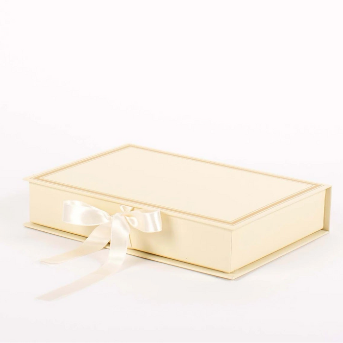 Gold gift box on a white background