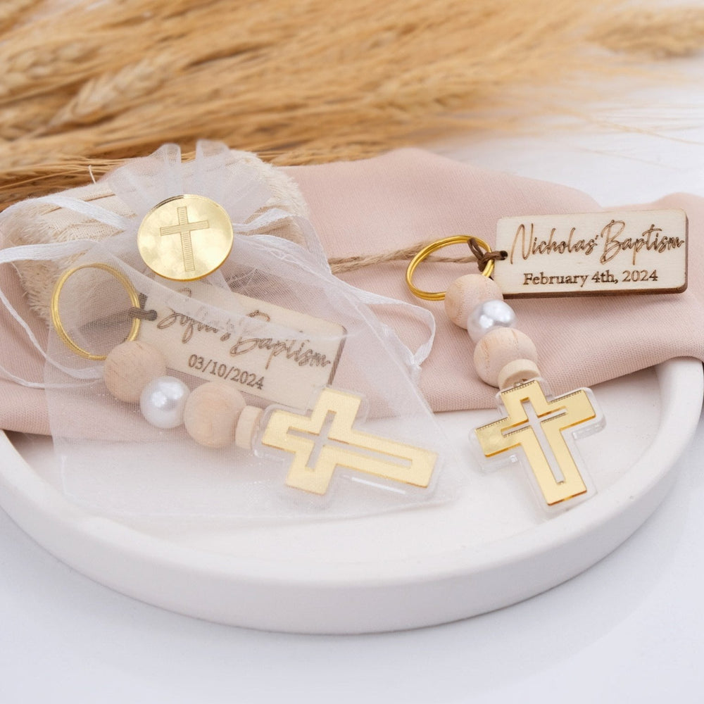 Personalized Baptism Keychains for Guests – Craft Rosaries