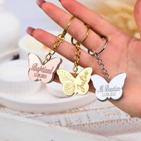 Personalized Butterfly Keychain - Sweet 16 & Quinceañera Favors - Craft Rosaries