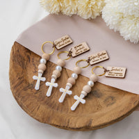 Personalized Cross Keychain Favors for Baptism & Christening - CRAFT ROSARIES