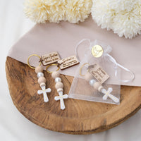 Personalized Cross Keychain Favors for Baptism & Christening - CRAFT ROSARIES