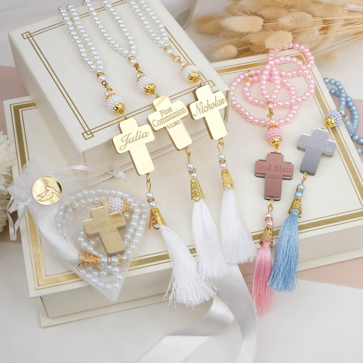 Personalized Favors for Baptism and Holy Communion - CRAFT ROSARIES