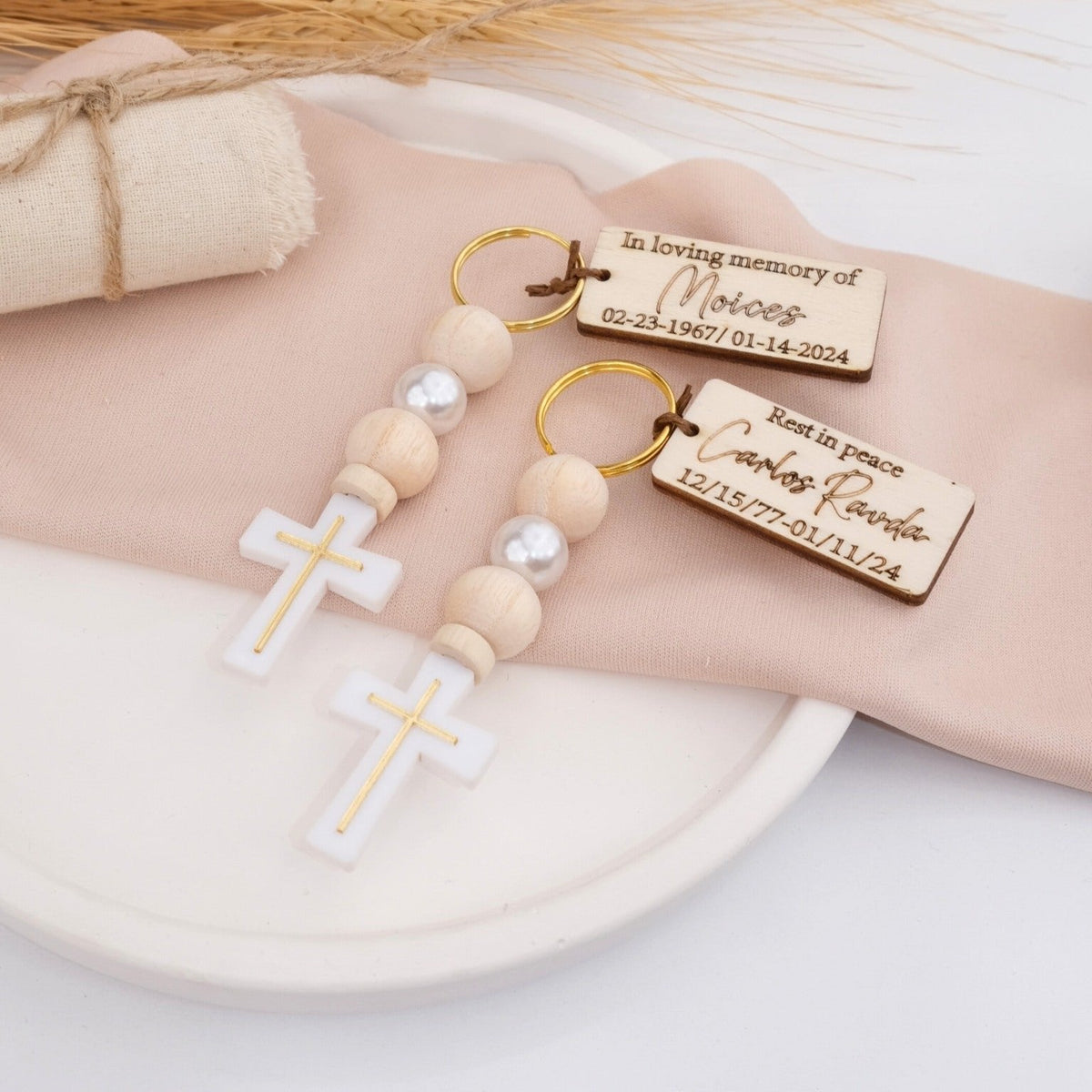 Personalized Memorial Cross Keychains - CRAFT ROSARIES