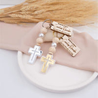 Personalized Memorial Cross Keychains - Elegant Funeral Favors - CRAFT ROSARIES