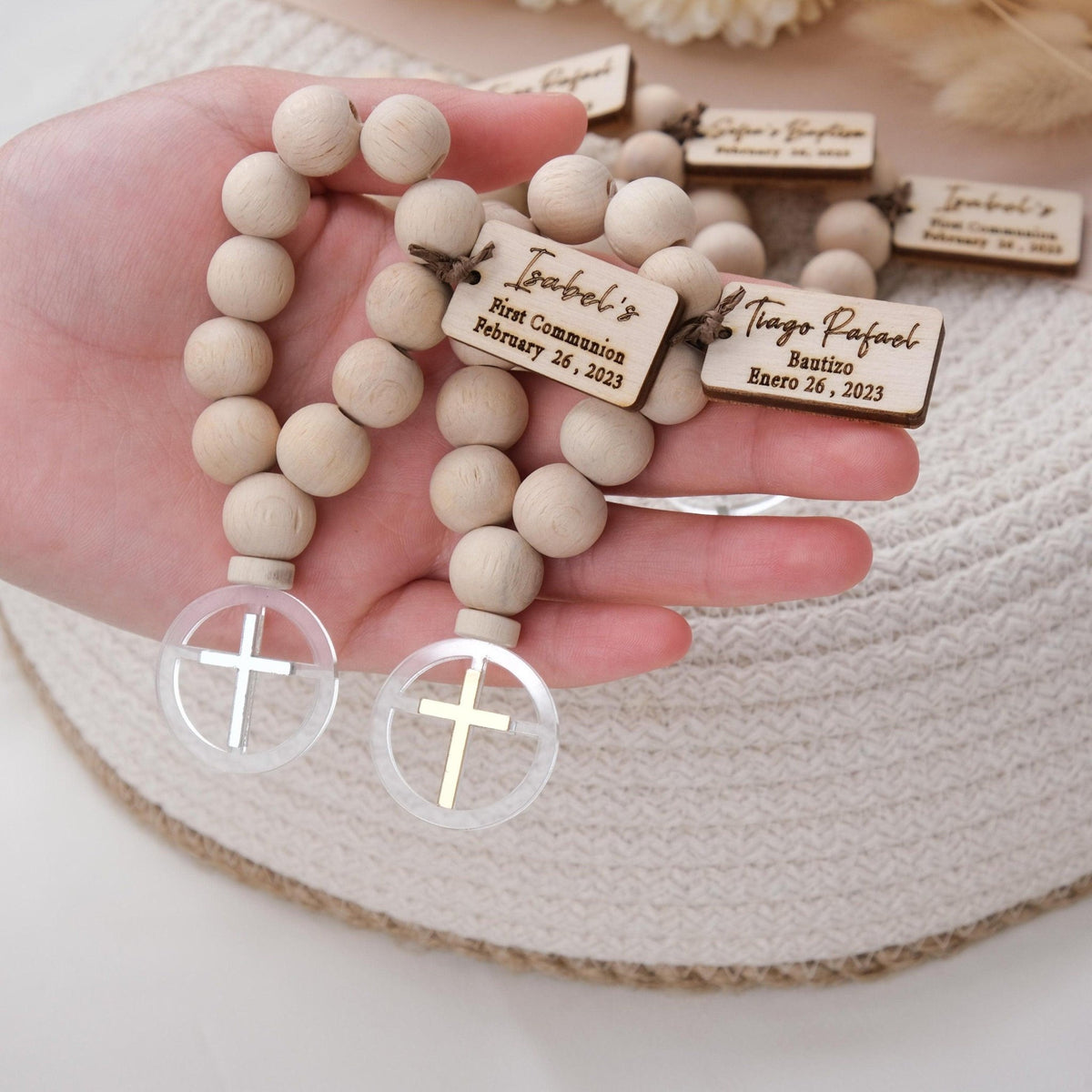 Personalized Mini Wooden Baptism Rosaries - CRAFT ROSARIES