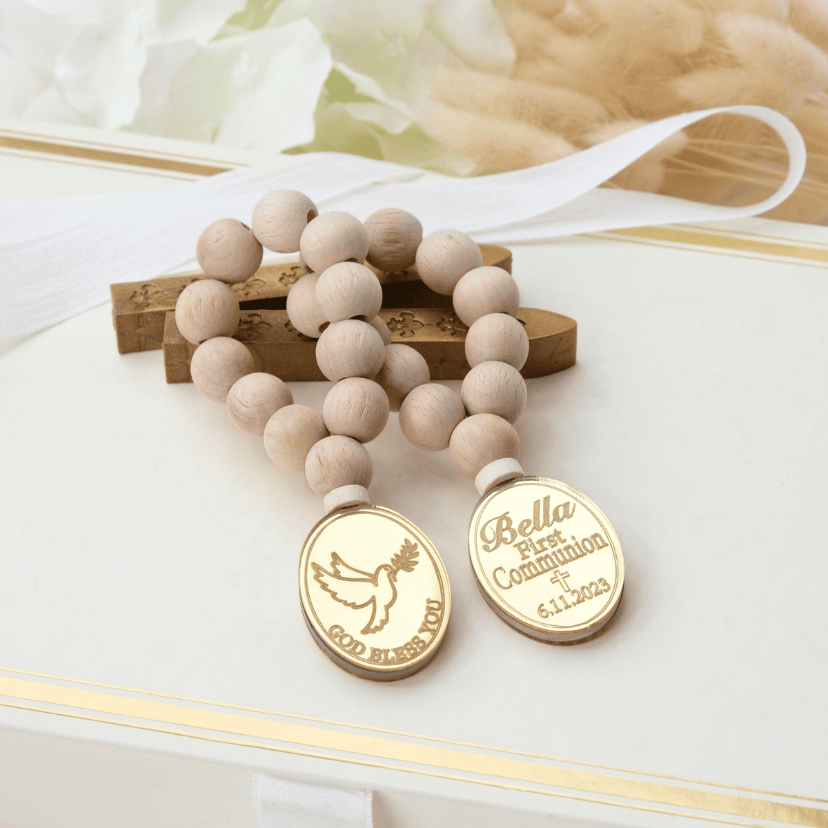 Personalized Wooden Rosaries for Baptism Guests - CRAFT ROSARIES