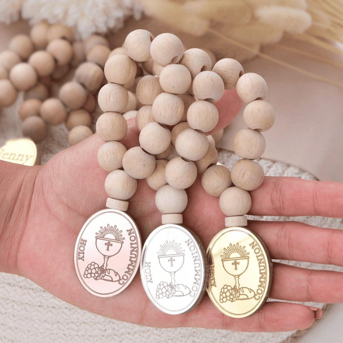 Personalized Wooden Rosaries for Baptism Guests - CRAFT ROSARIES