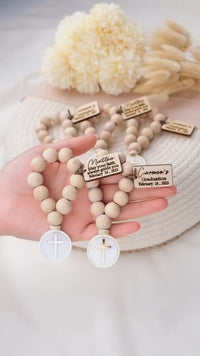 Personalized Mini Wooden Rosary Favors for Catholic Graduation or Back to School, Religious Graduation Gift Catholic Kids Gift Rosary Favors