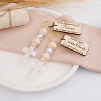 Personalized Memorial Cross Keychains