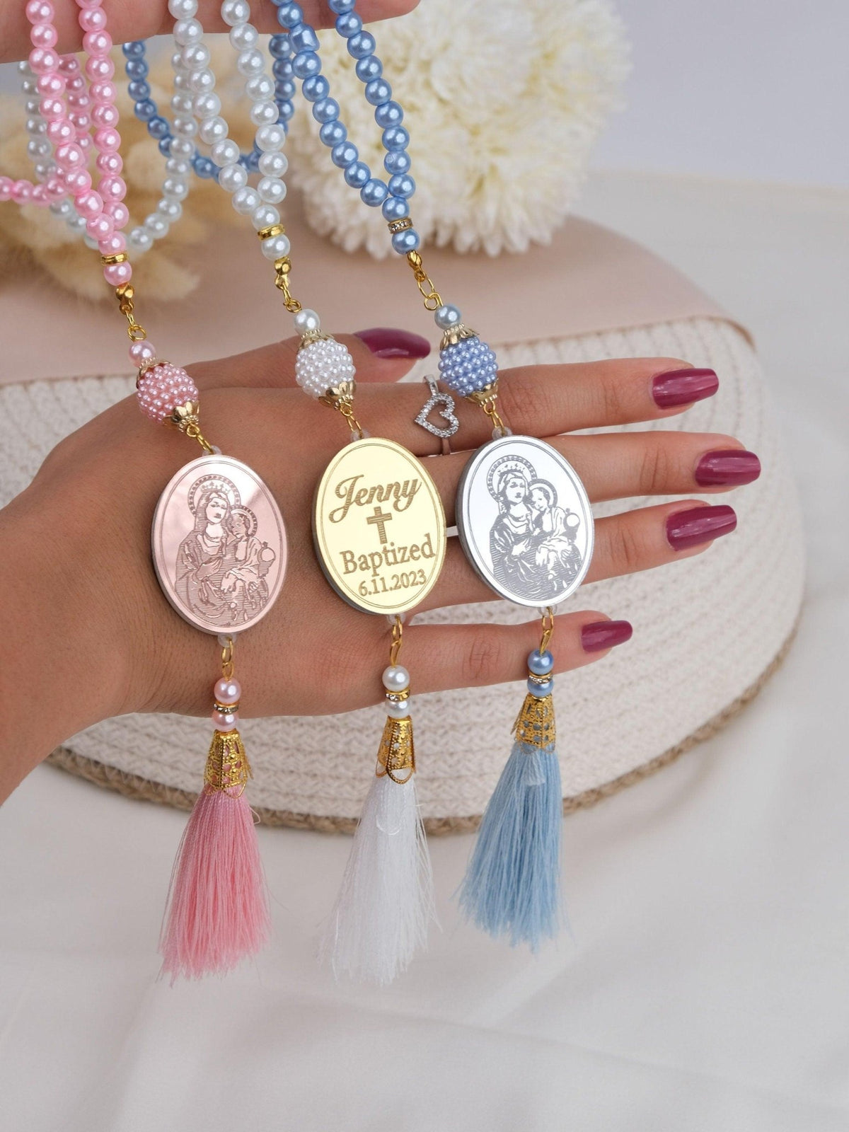 Thank Your Baptism Guests with Personalized Rosaries! - CRAFT ROSARIES