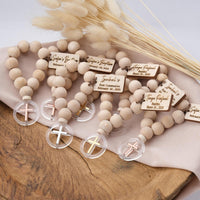 Christening Favors Rosary, Personalized Mini Wooden Rosary Gift for Baptism Guest, First Communion Gifts Boy & Girl, Catholic Baptism Favors