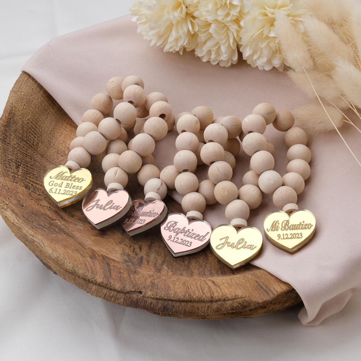 Communion Personalized Rosary Favors for Guests, Christening Favor Rosary Gifts for Girl&Boy, Bautizo Favors with Rosary, Baptism Favours